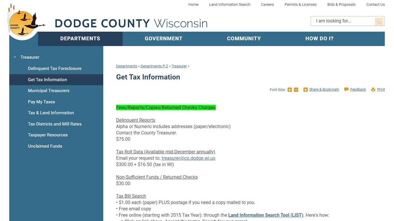 Get Tax Information | Dodge County, WI